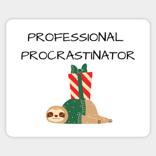 Professional Procrastinator Lazy Christmas Sloth Sticker